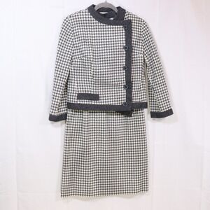 Vogue Couturier Design Skirt Suit S Gray Houndstooth Womens Handmade Vintage 60s